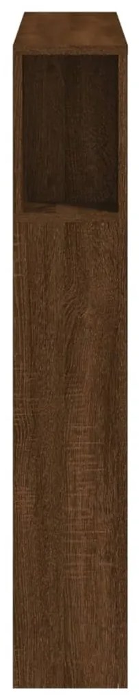 barna tölgyszínű szerelt fa LED-es fejtámla 100x18,5x103,5 cm