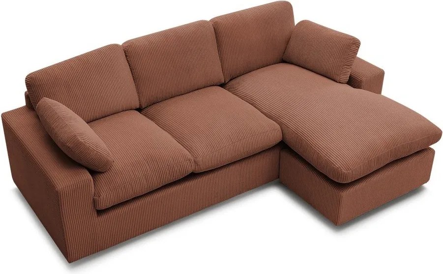 Narancssárga kordbársony sarokkanapé Belair – Bobochic Paris