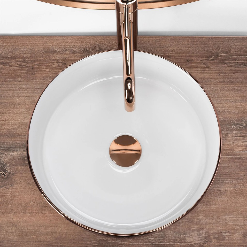 Pultos mosdókagyló Rea Sami Brush Rose Gold