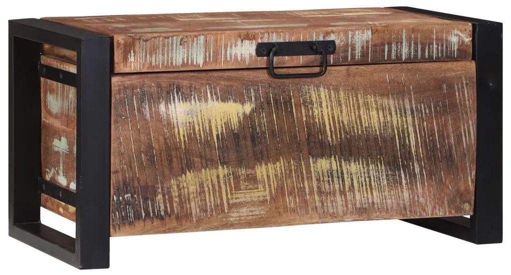 Tároló ládák 60x30x30cm Tömör újrahasznosított fa és fém