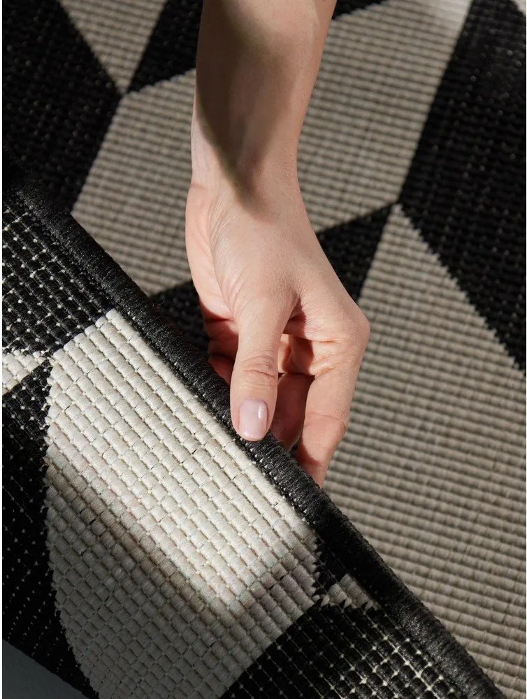 Fekete-krémszínű kültéri-beltéri szőnyeg 120x170 cm Haringey Terrick – Ted Baker