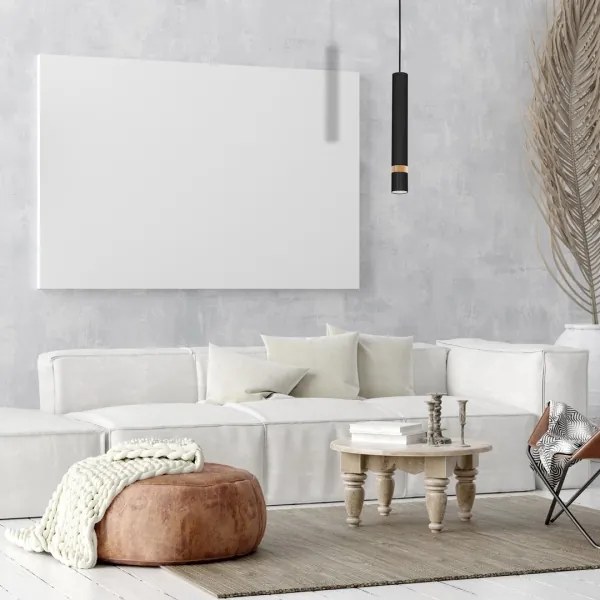 Csillár zsinóron JOKER BLACK WOOD 1xGU10/8W/230V