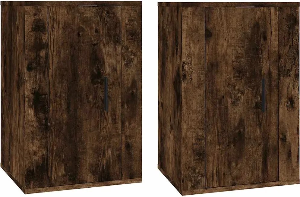 vidaXL 2 db füstös tölgy falra szerelhető TV-szekrény 40x34,5x60 cm