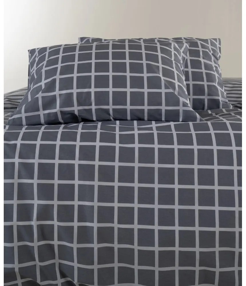 Szürke egyszemélyes renforcé pamut ágyneműhuzat 140x200 cm Linear Calm Geometric – Mila Home Luxury
