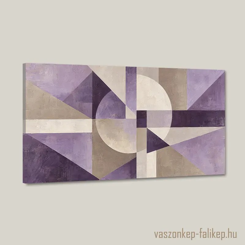 Lila geometriák csendje – prémium falikép 40x23 cm