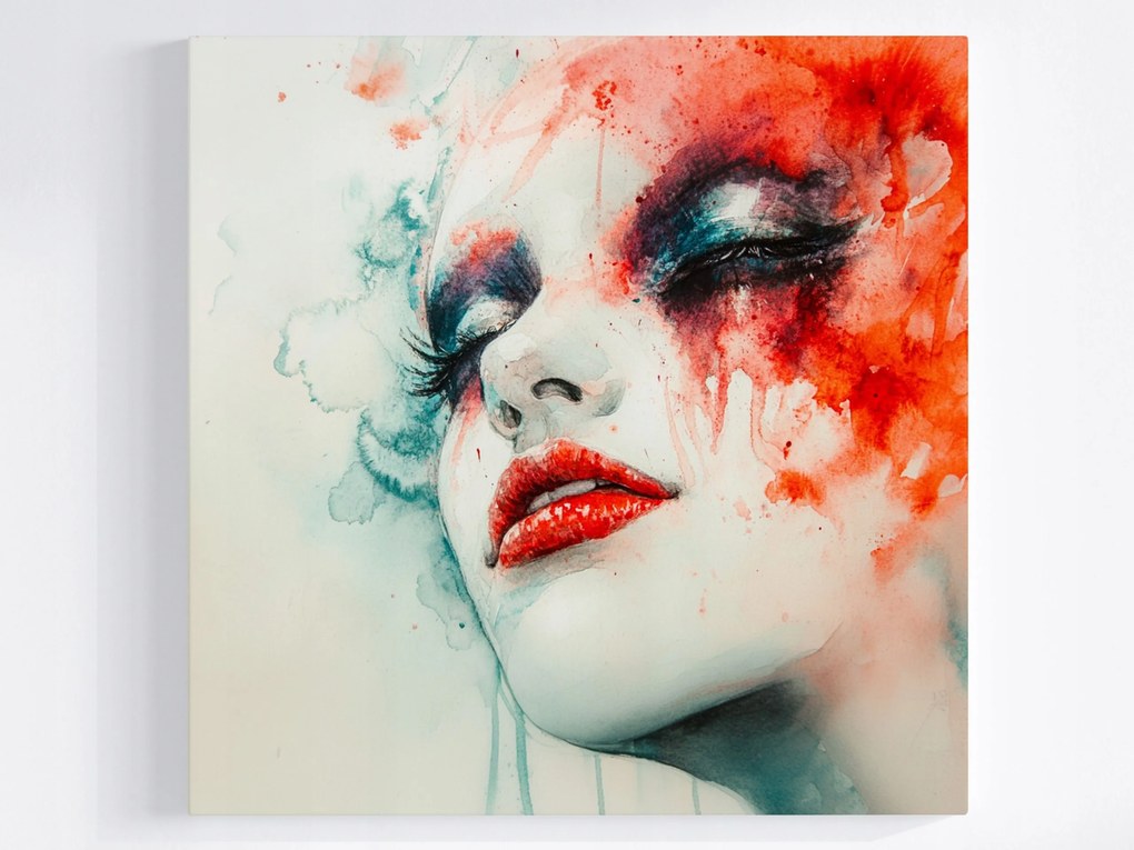 Poszter Portré Figura Nő Arc Absztrakt 40x40