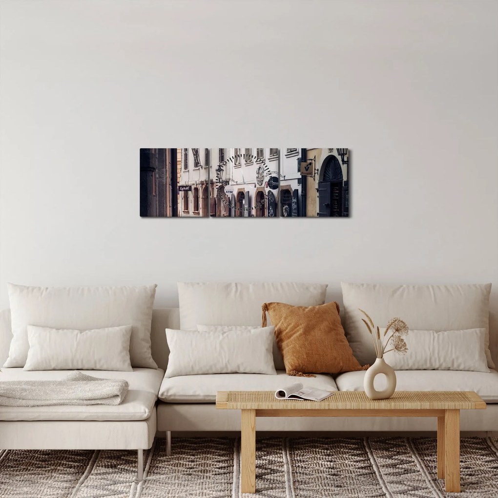 Kép - Prágai utca (órával) (90x30 cm)