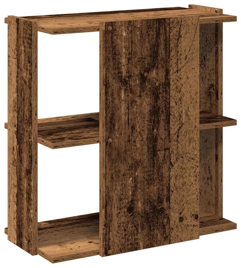 3 szintes antik fa szerelt fa könyvespolc 60 x 30 x 60 cm