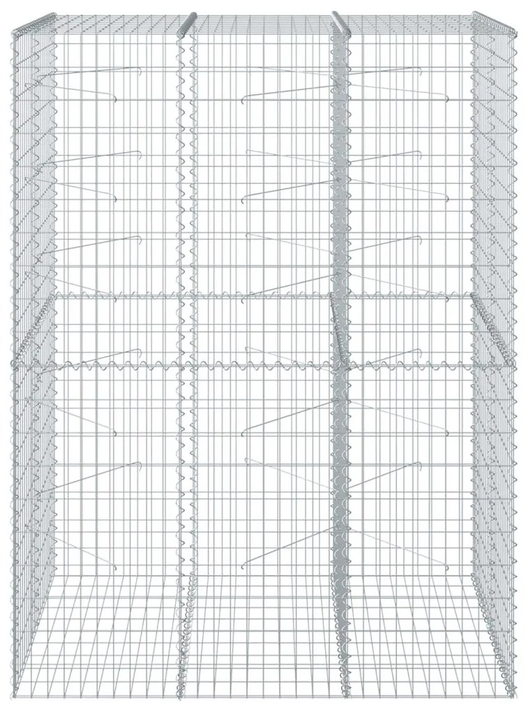 horganyzott vas gabion kosár fedéllel 150 x 100 x 200 cm