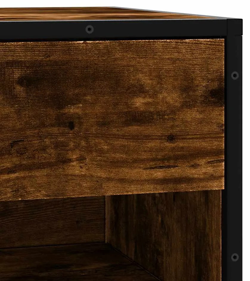 cipőpad füstölt tölgy 60x40x53,5 cm fából és fémből készült