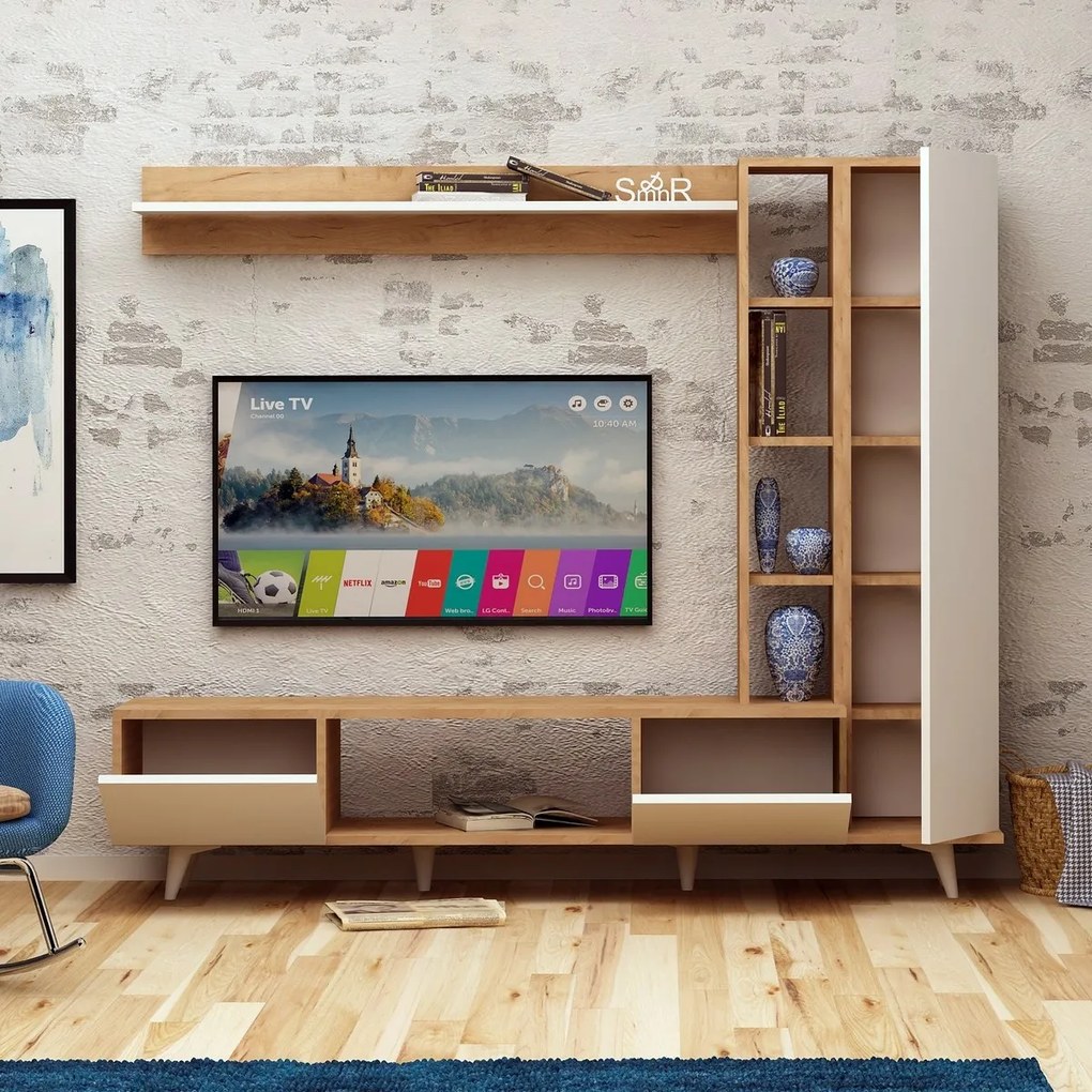 Rambuty Oak and White TV-állvány