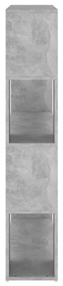 betonszürke térelválasztó könyvszekrény 100 x 24 x 124 cm