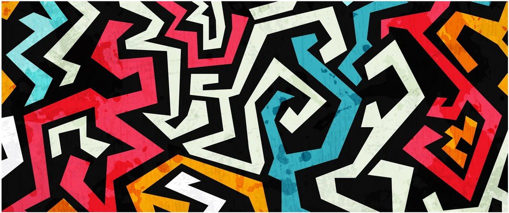 Grafikus absztrakciós kép (120x50 cm)
