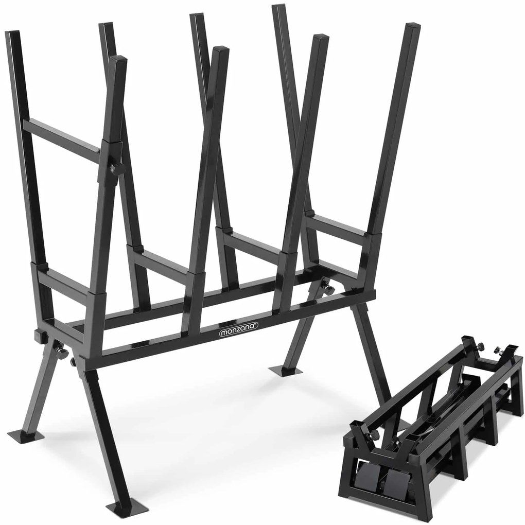 monzana® Fából készült vágóállvány rögzítő konzollal - 77x50x105 cm