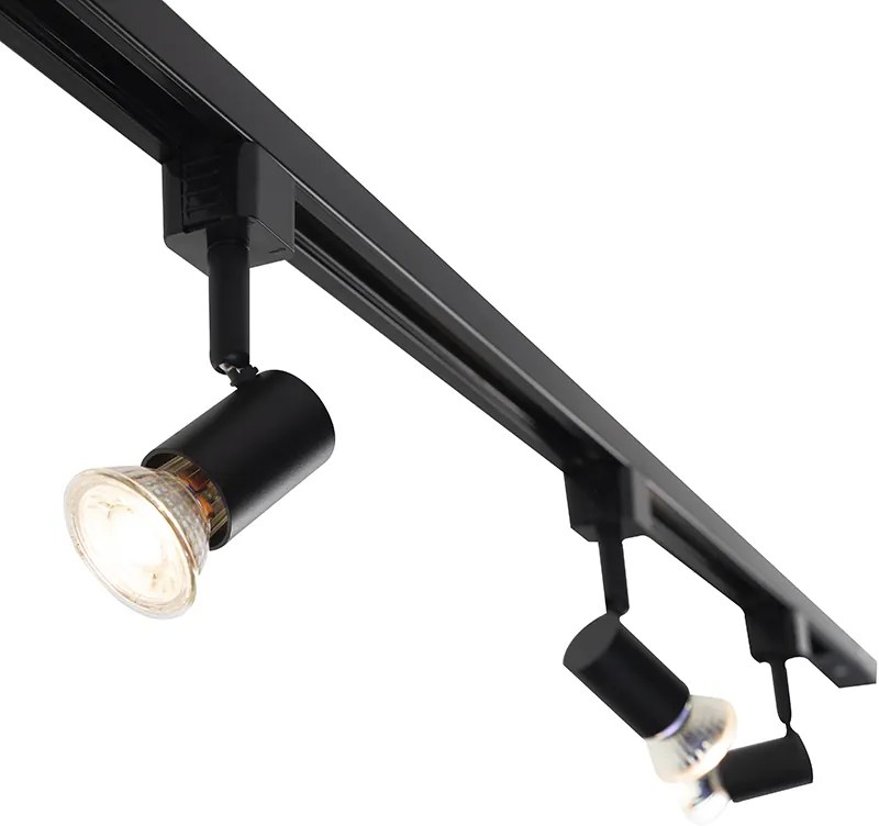 Modern 1 fázisú sínrendszer 3 spotlámpával fekete - Jeany