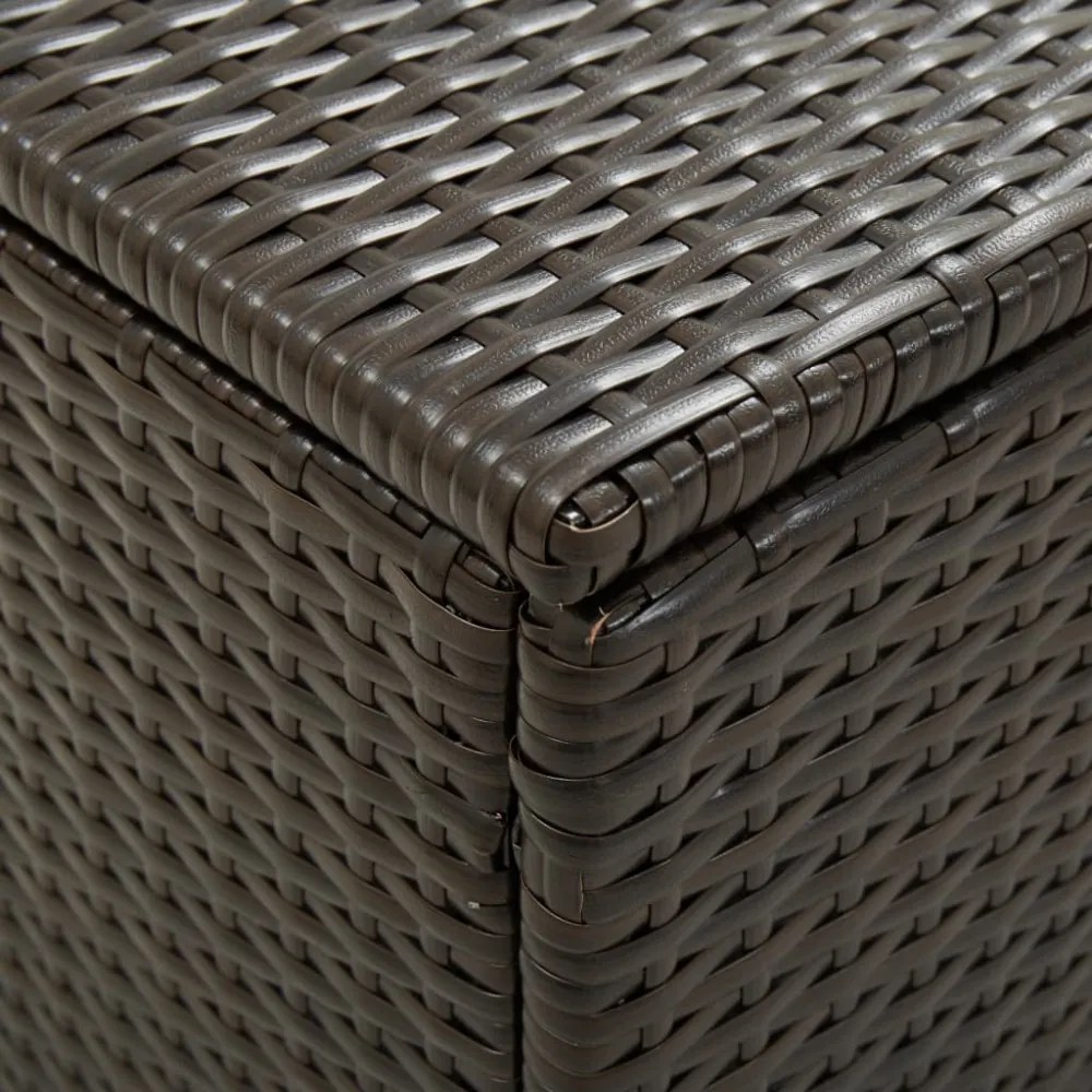 barna polyrattan kerti tárolóláda 100 x 50 x 50 cm