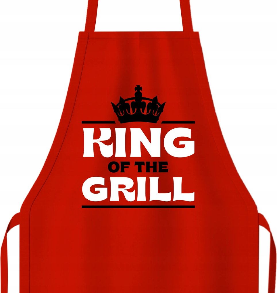 Szakács kötény Pamut Piros King of the Grill Majális Minták