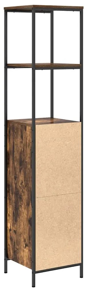 füstölt tölgy fürdőszobaszekrény polcokkal 36x35x165 cm