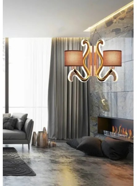 LED fali lámpa AMBROSIA 2xE14/40W/230V + LED/12,3W réz