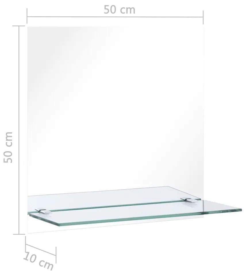 edzett üveg falitükör polccal 50 x 50 cm