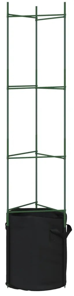 8 db acél és polipropilén paradicsomketrec növényzsákkal 154 cm