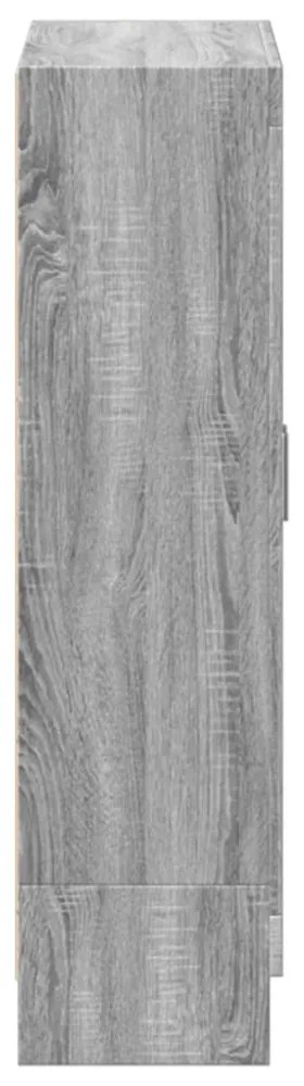 szürke sonoma színű szerelt fa könyvszekrény 82,5x30,5x115 cm