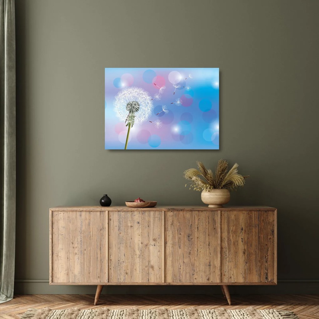 Kép - Pitypang a szélben (üvegen) (70x50 cm)