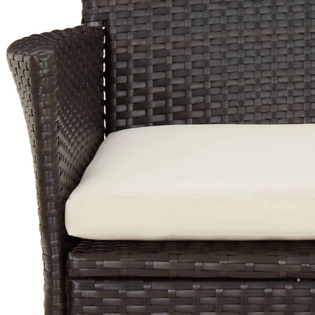 4 db barna polyrattan kerti szék párnákkal (csak Egyesült Királyság/Írország/FI/NO)