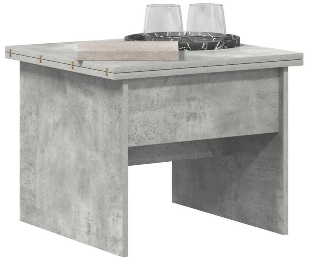 vidaXL Dohányzóasztal Beton Szürke 55 x 54,5 x 45 cm Faanyag