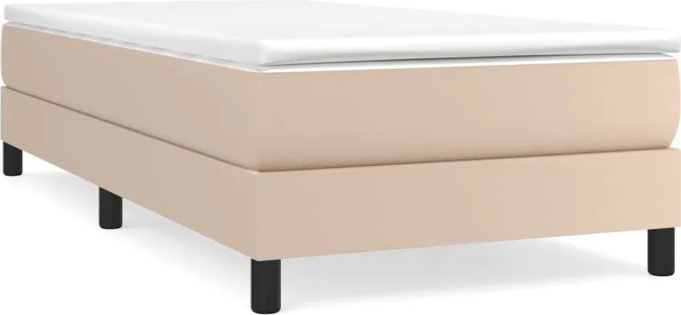 vidaXL cappuccino színű műbőr rugós ágy matraccal 80 x 200 cm