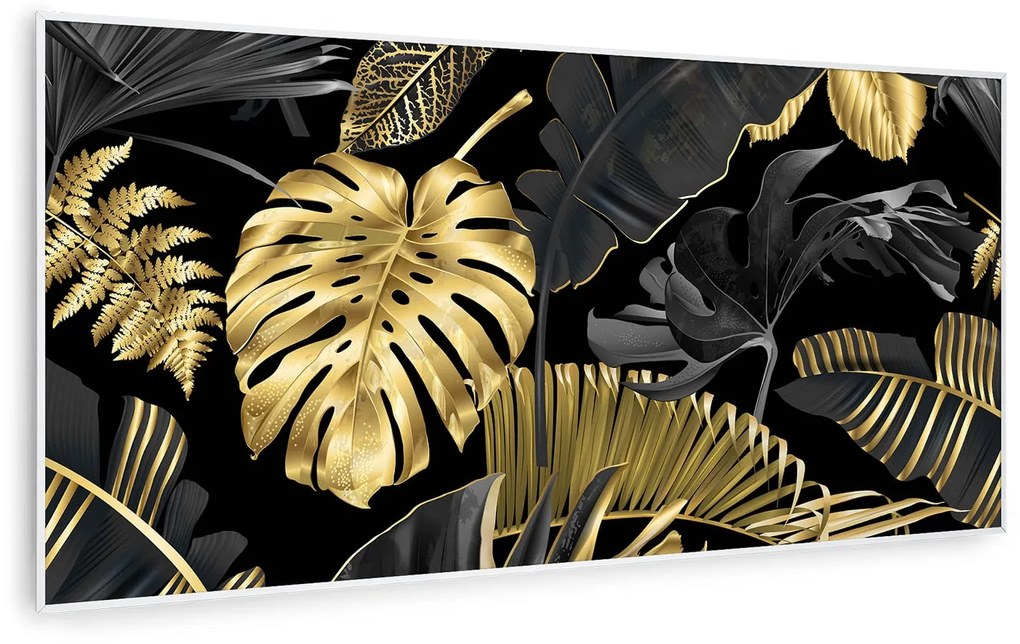 Klarstein Wonderwall Air Art Smart, infravörös hősugárzó, 120 x 60 cm, 700 W, fekete levél