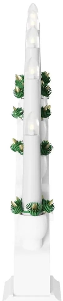 Karácsonyi gyertyatartó ív 10 LED gyertyával Fehér