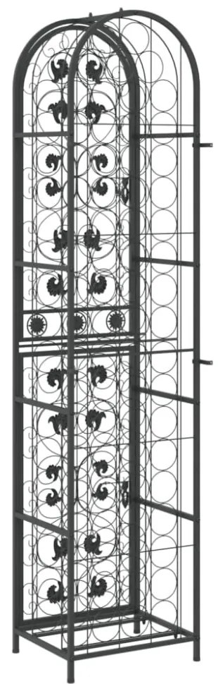 fekete kovácsoltvas bortartó 73 palackhoz 45 x 36 x 200 cm0
