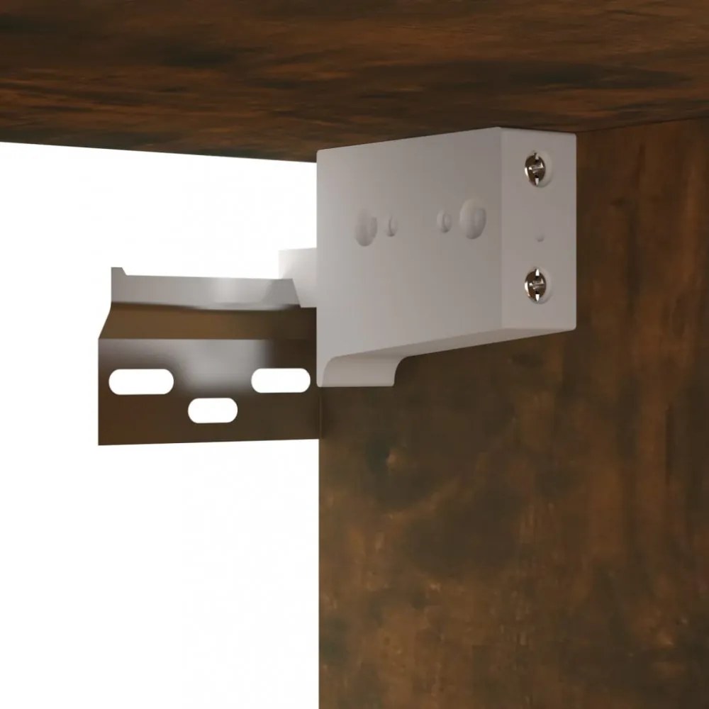 4 db füstös tölgy színű szerelt fa fali TV-szekrény 60x30x30 cm