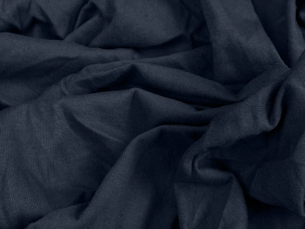 Jersey gumis lepedő lycrával tengerészkék 180 x 200 cm