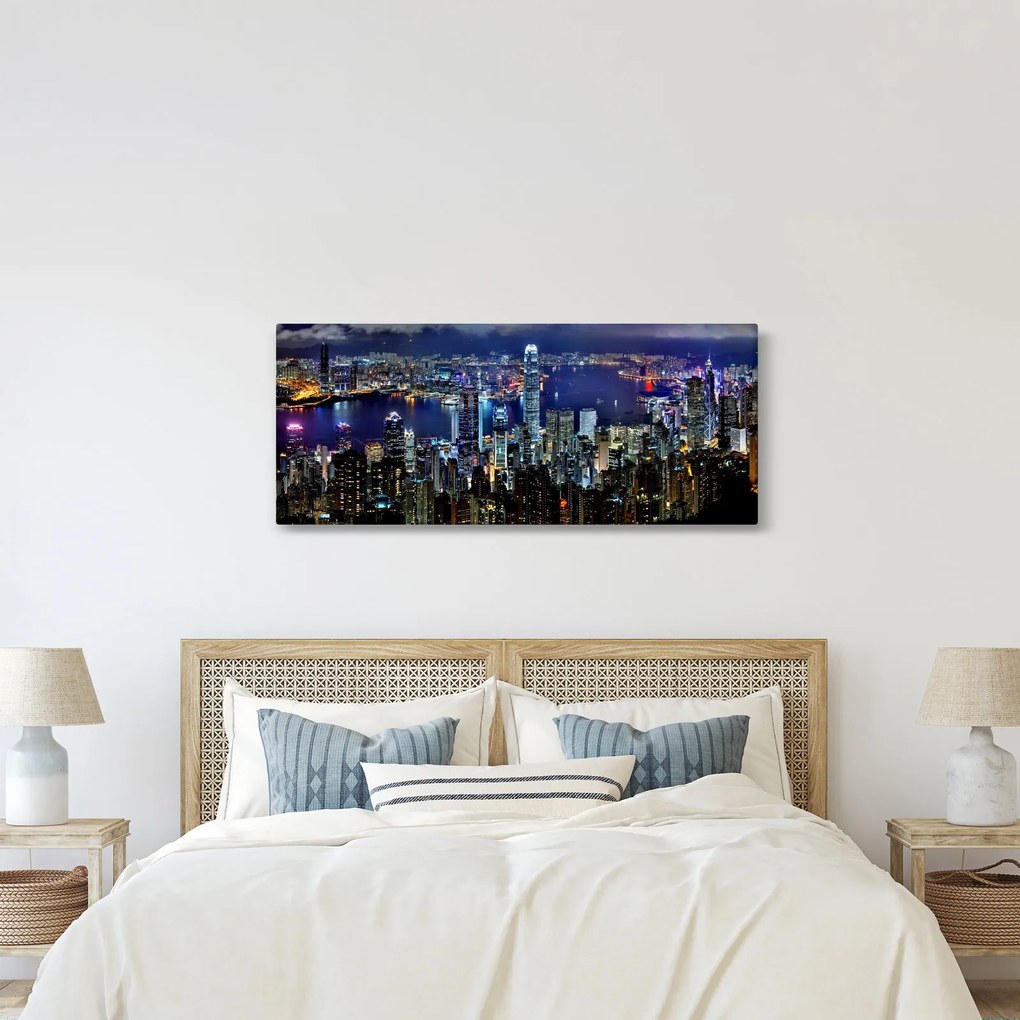 Éjszakai város képe (120x50 cm)