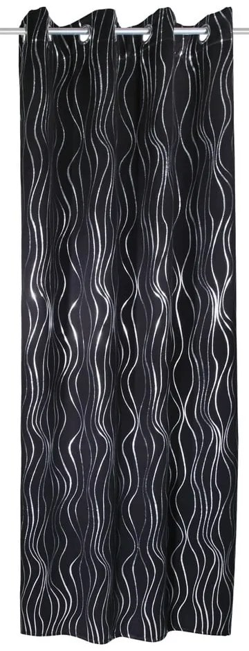 Fekete függöny 135x245 cm Waves – Sehlbach