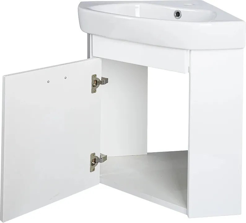 VivaStyle ARDA fali sarokszekrény CeraStyle ARDA porcelán sarokmosdóval 46 x 46 cm - BALOS