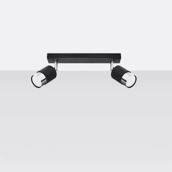 Sollux SL.1065 - Spotlámpa NERO 2xGU10/40W/230V fekete/fényes króm