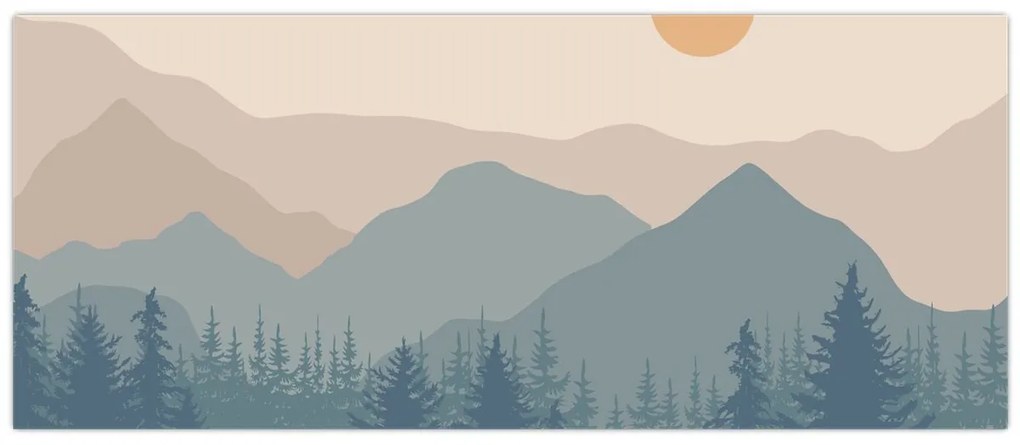 Kép - Türkiz hegység N⁰1 (120x50 cm)