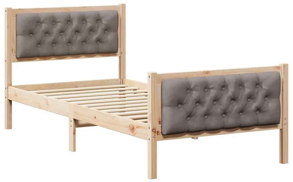 Ágykeret fejtámlával Tópszínű 90 x 200 cm Tömör fenyőfa