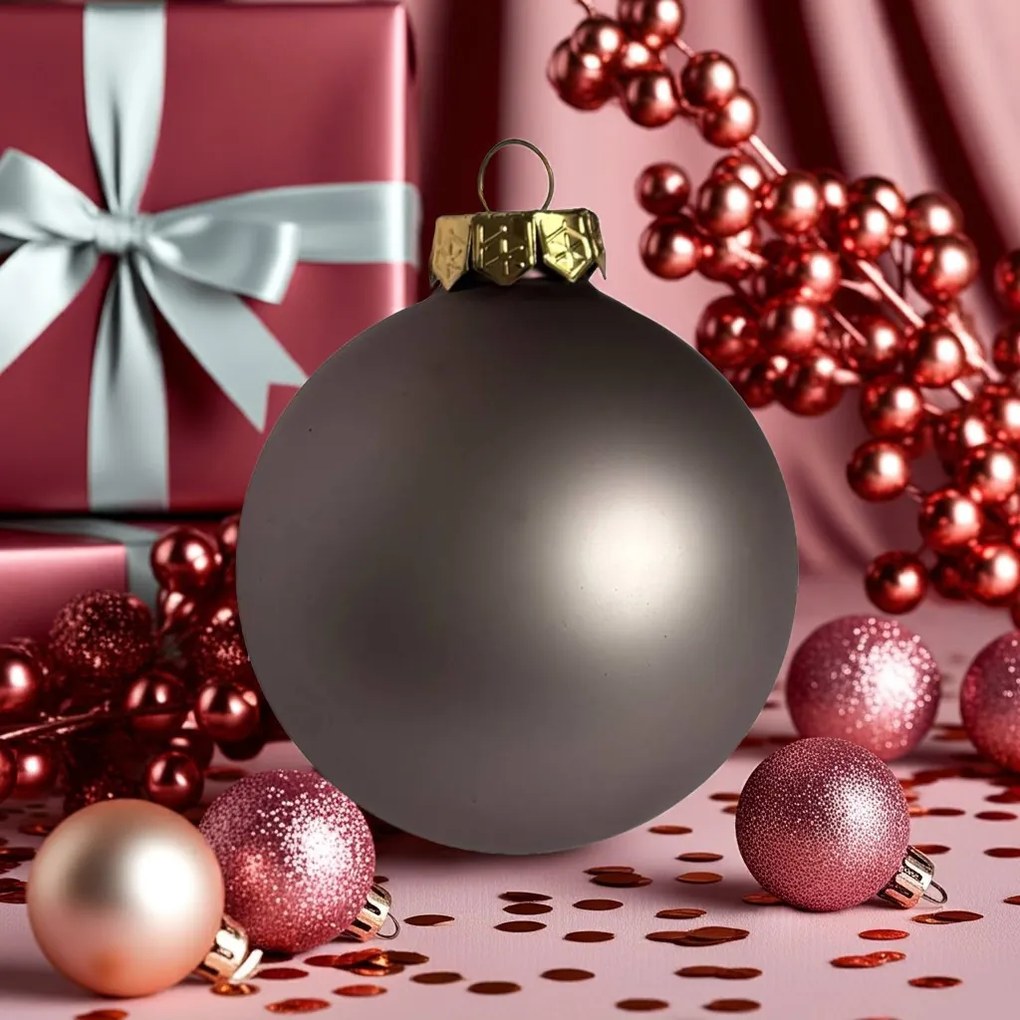 Rosegold üveg karácsonyi gömb szett 6*8cm