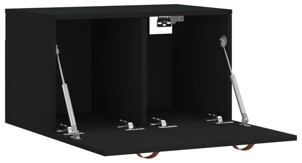 fekete szerelt fa faliszekrény 60 x 36,5 x 35 cm