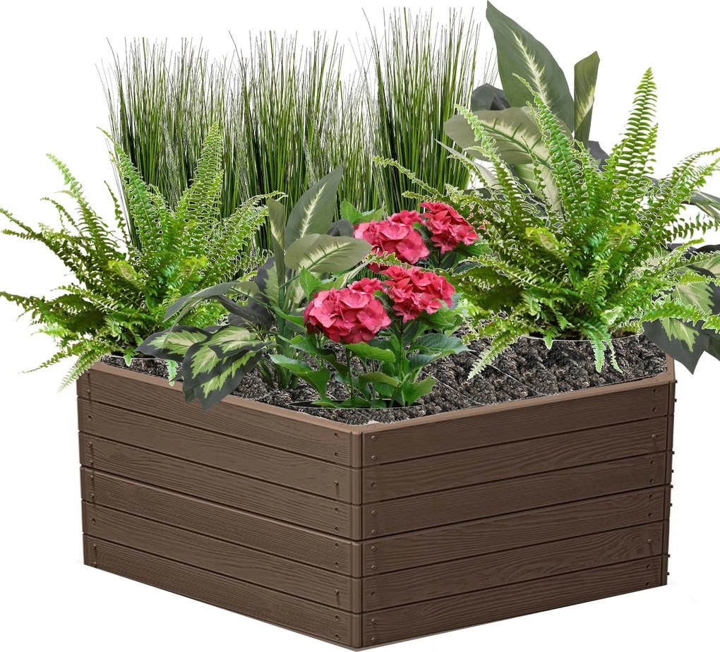 Kerti ágyás magas fa utánzat barna 148x129x50 cm