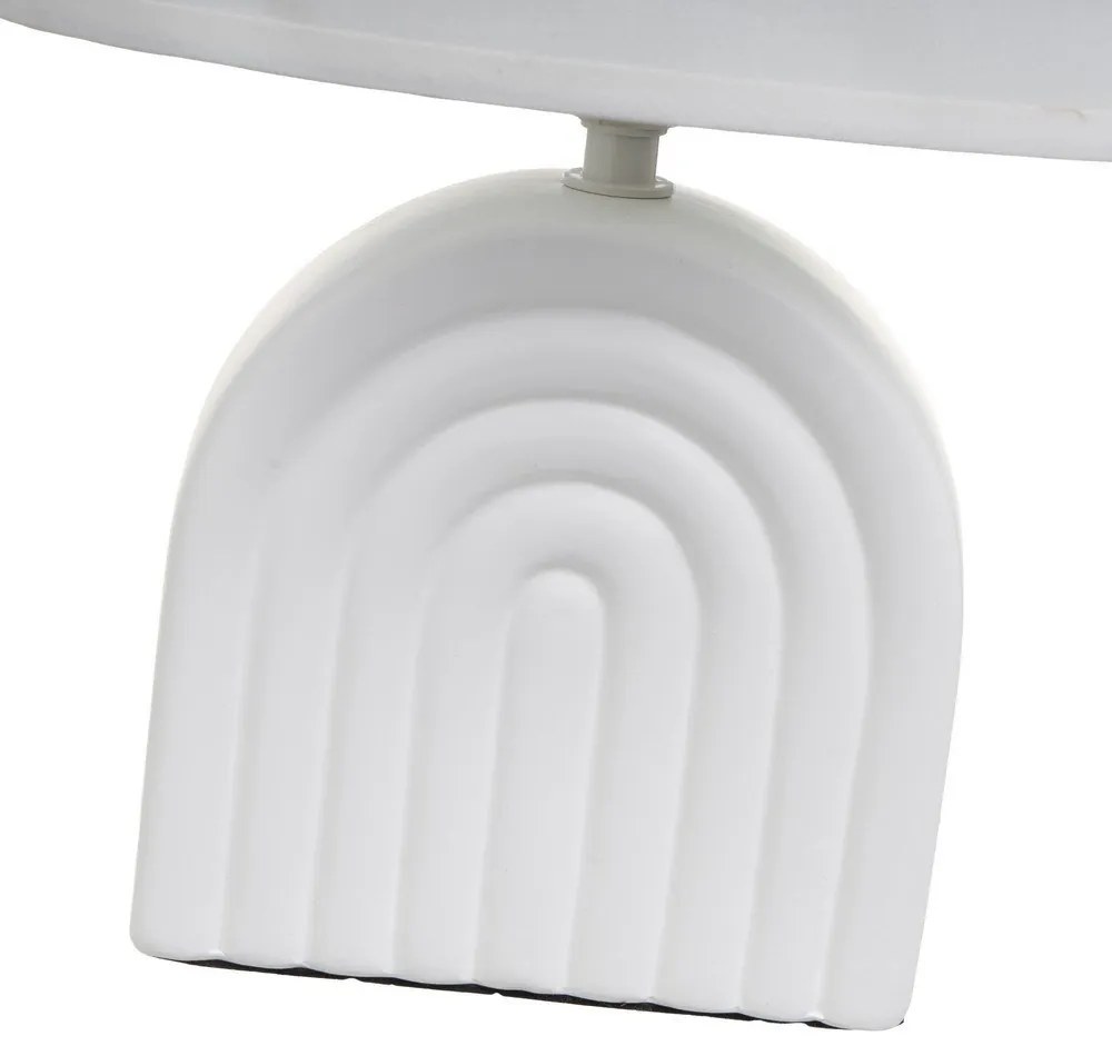 Fehér kerámia asztali lámpa textil búrával (magasság 31 cm) – Casa Selección