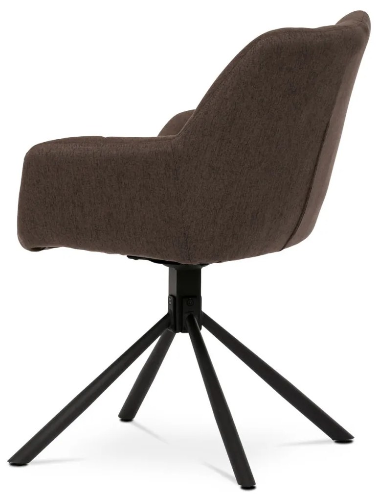 Elegáns Étkezőfotel Barna Szövet Kárpitozással, Forgómechanizmus 90°/90°