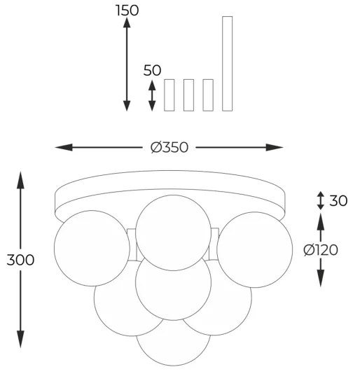 Zuma Line 5646 - Felületre szerelhető csillár ALI 7xG9/40W/230V
