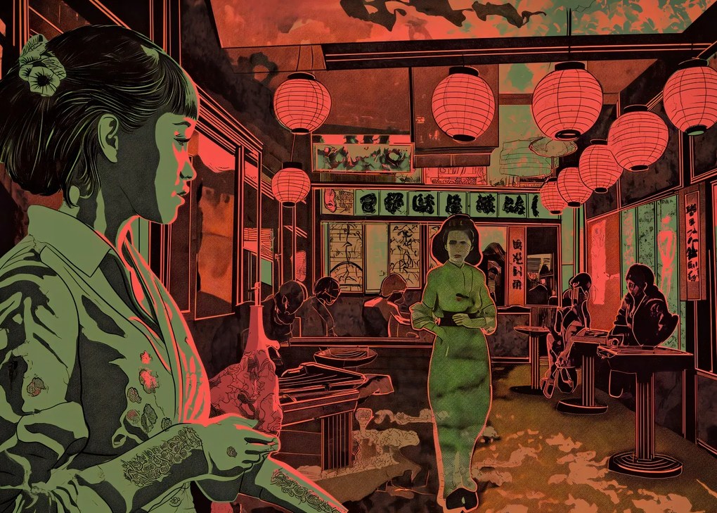 Poszter 70x50cm Éjszakai élet Japánban