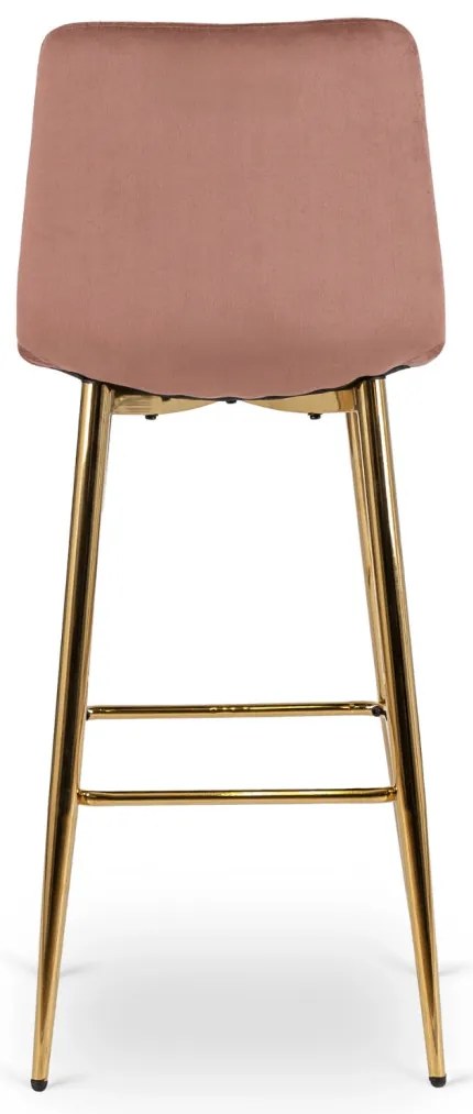 Rózsaszín Bársony Bárszék Aranyszínű Lábbal. ARIEL