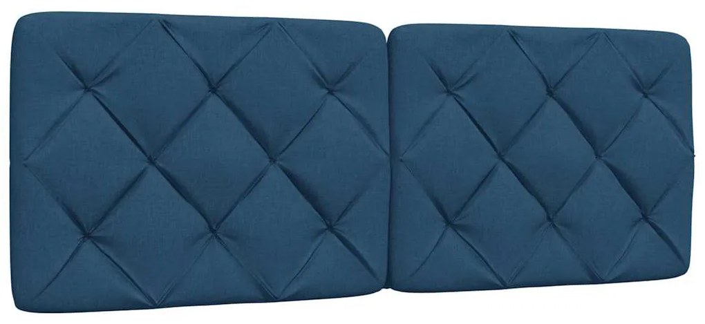 kék szövet ágykeret LED-ekkel matrac nélkül 120x200 cm